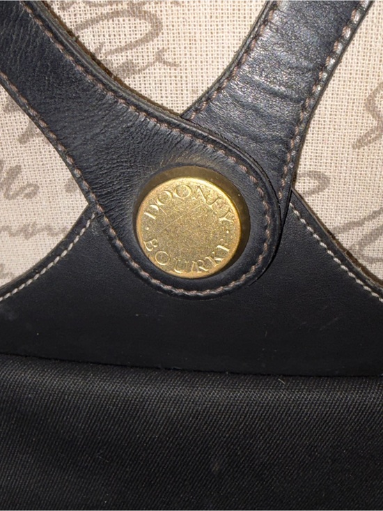 Vintage Dooney & Bourke Black Canvas and Leather Backpack with Gold Hardware main image 6